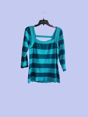 Cyprus Aqua & Teal Striped Square-Neck Tunic